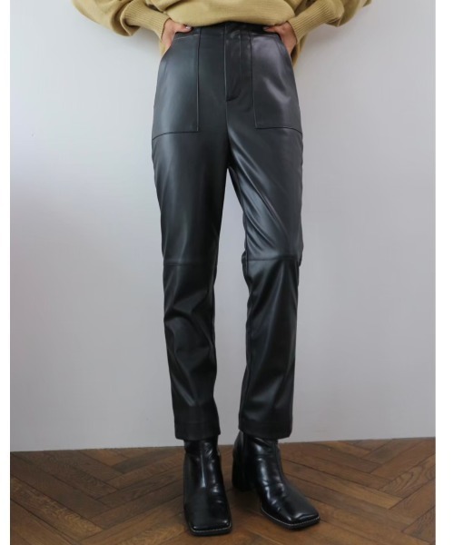 TRUNC（トランクエイティーエイト）の「Eco leather Slim Pants（その他パンツ・レディース・ブラック/ライトグリーン・FREE）」の2枚目の写真