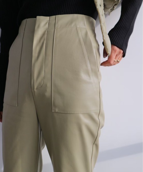 TRUNC（トランクエイティーエイト）の「Eco leather Slim Pants（その他パンツ・レディース・ブラック/ライトグリーン・FREE）」の5枚目の写真