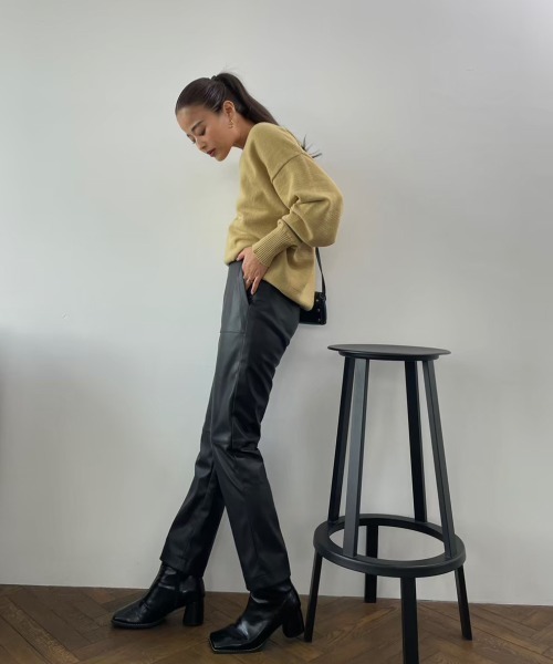 TRUNC（トランクエイティーエイト）の「Eco leather Slim Pants（その他パンツ・レディース・ブラック/ライトグリーン・FREE）」の14枚目の写真