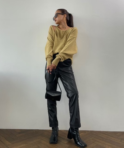 TRUNC（トランクエイティーエイト）の「Eco leather Slim Pants（その他パンツ・レディース・ブラック/ライトグリーン・FREE）」の20枚目の写真