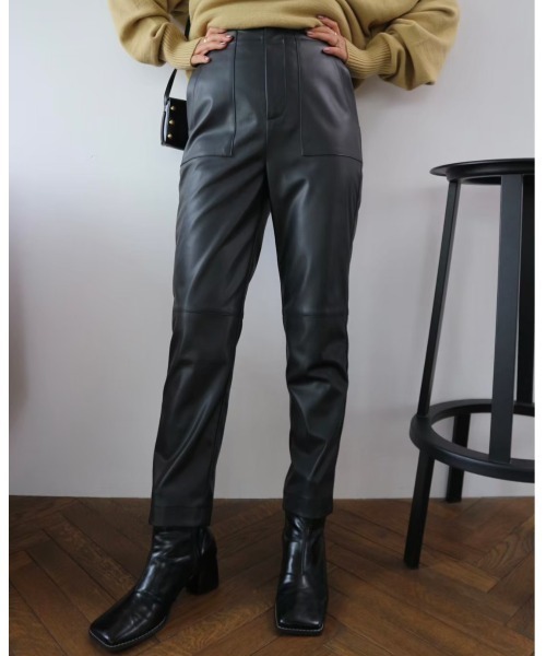 TRUNC（トランクエイティーエイト）の「Eco leather Slim Pants（その他パンツ・レディース・ブラック/ライトグリーン・FREE）」の18枚目の写真
