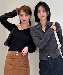 アンバランス斜線Tシャツ