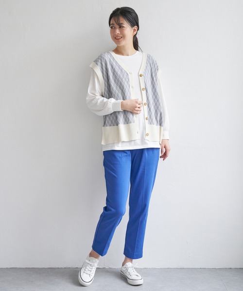 ikka(イッカ)の「【2点セット】3WAYニットベストアンサンブル(アンサンブル・レディース・ミント/ベージュ/ブラック/ネイビー/スカイブルー・M/L/S)」の14枚目の写真