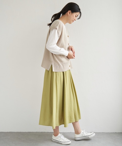 ikka(イッカ)の「【2点セット】3WAYニットベストアンサンブル(アンサンブル・レディース・ミント/ベージュ/ブラック/ネイビー/スカイブルー・M/L/S)」の9枚目の写真