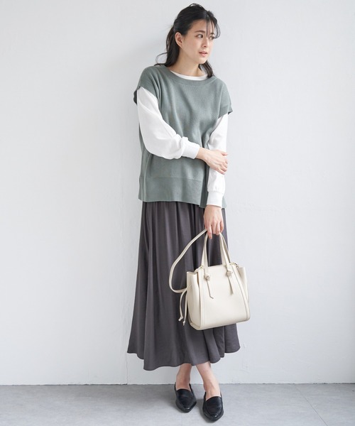 ikka(イッカ)の「【2点セット】3WAYニットベストアンサンブル(アンサンブル・レディース・ミント/ベージュ/ブラック/ネイビー/スカイブルー・M/L/S)」の16枚目の写真