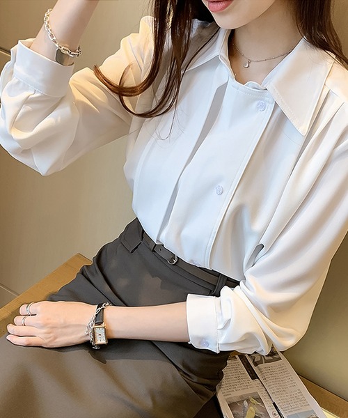 Girly Doll(ガーリードール)の「シャツ(シャツ/ブラウス・レディース・ブラック/ホワイト/グレー/ベージュ・M/L)」の17枚目の写真