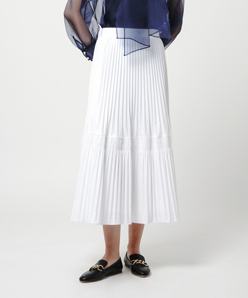 LOULOU WILLOUGHBY（ルルウィルビー）の「【LOULOU WILLOUGHBY】マジョリカプリーツスカート（スカート・レディース・オフホワイト/ブラック/イエロー・1/2）」の2枚目の写真