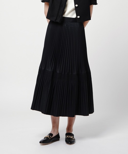 LOULOU WILLOUGHBY（ルルウィルビー）の「【LOULOU WILLOUGHBY】マジョリカプリーツスカート（スカート・レディース・オフホワイト/ブラック/イエロー・1/2）」の3枚目の写真