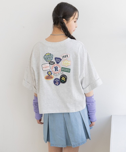 repipi armario(レピピ アルマリオ)の「ワッペンワイドルーズT(Tシャツ/カットソー・キッズ・グリーン/ブラック/アイボリー/杢グレー/パープル/ライム・SMALL/MEDIUM/LARGE)」の4枚目の写真