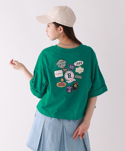 repipi armario(レピピ アルマリオ)の「ワッペンワイドルーズT(Tシャツ/カットソー・キッズ・グリーン/ブラック/アイボリー/杢グレー/パープル/ライム・SMALL/MEDIUM/LARGE)」の5枚目の写真