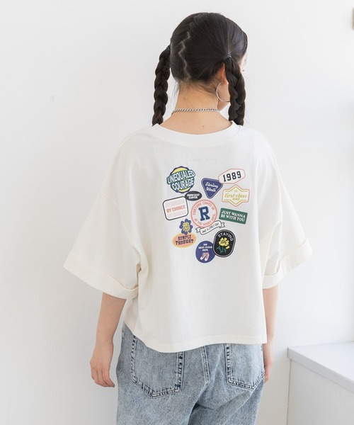 repipi armario(レピピ アルマリオ)の「ワッペンワイドルーズT(Tシャツ/カットソー・キッズ・グリーン/ブラック/アイボリー/杢グレー/パープル/ライム・SMALL/MEDIUM/LARGE)」の2枚目の写真