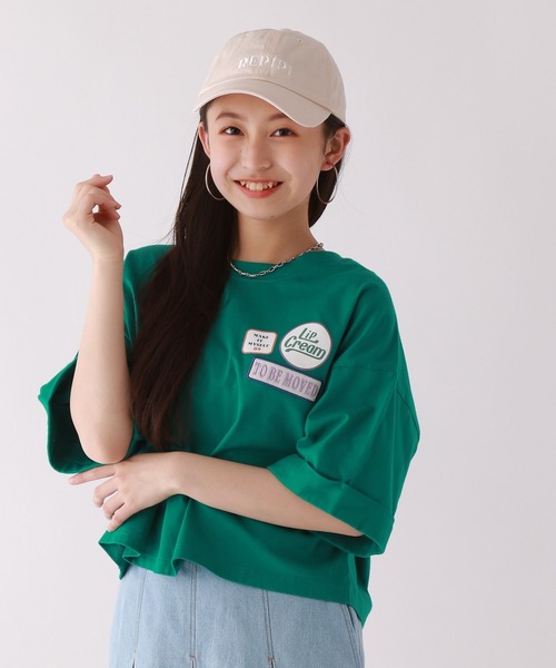 repipi armario（レピピ アルマリオ）の「ワッペンワイドルーズT