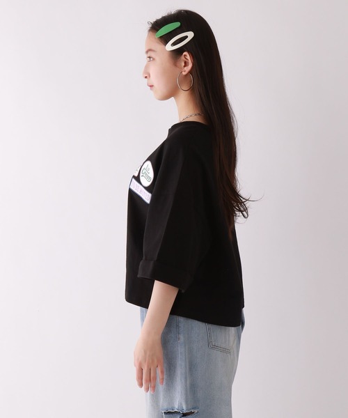 repipi armario(レピピ アルマリオ)の「ワッペンワイドルーズT(Tシャツ/カットソー・キッズ・グリーン/ブラック/アイボリー/杢グレー/パープル/ライム・SMALL/MEDIUM/LARGE)」の20枚目の写真