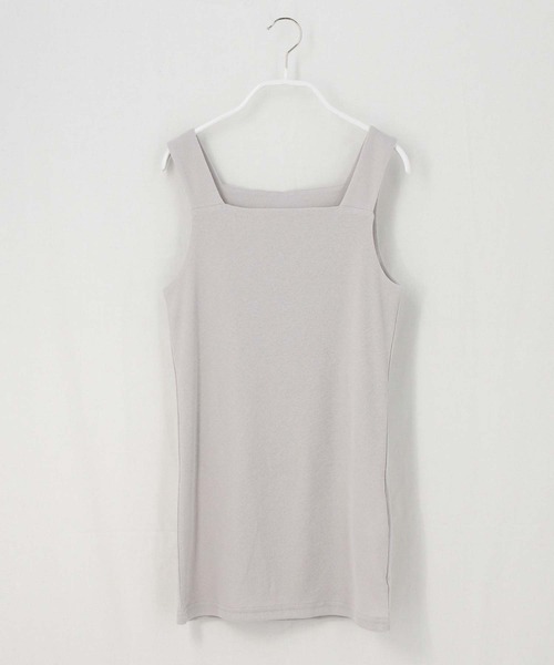 Gready Brilliant(グレディブリリアン)の「フライス2wayタンクトップ(タンクトップ・レディース・オフホワイト/ライトグレー/チャコールグレー/ブラック・38)」の4枚目の写真