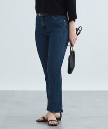 INDIVI | ハイストレッチセミフレアデニム(デニムパンツ)