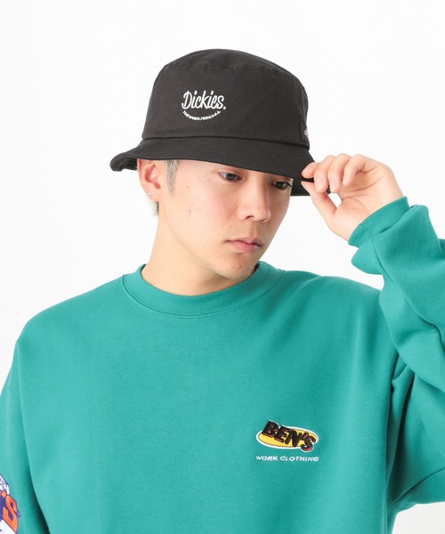Dickies(ディッキーズ)の「【DICKIES/ディッキーズ】スマイルロゴ 刺繍 バケットハット(ハット・メンズ・ベージュ/ブラック/ホワイト・FREE)」の4枚目の写真