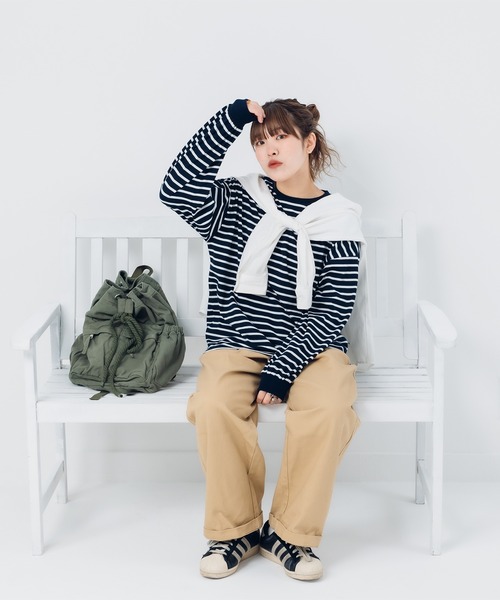 kutir（クティール）の「ボーダーロンT（Tシャツ/カットソー・レディース・杢グレー/ブラック/ネイビー・MEDIUM/LARGE）」の22枚目の写真