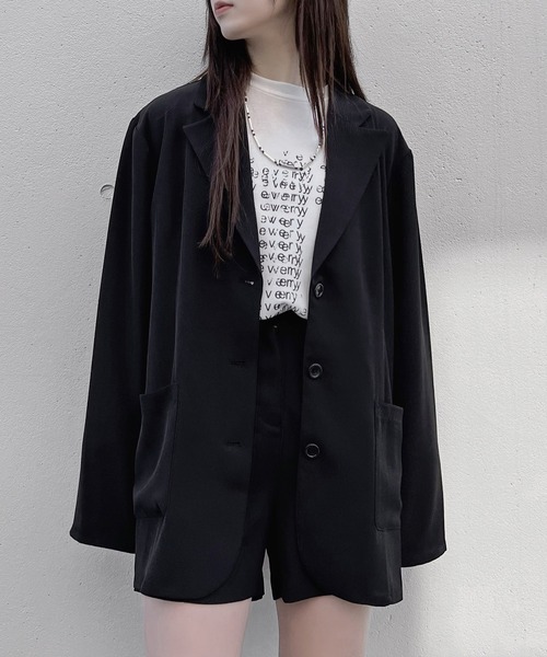 Figments（フィグメンツ）の「ビッグテーラードジャケット（テーラードジャケット・レディース・ブラック・FREE）」の6枚目の写真