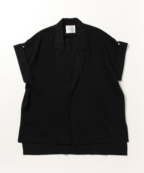 GALENA（ガレナ）の「【GALENA/ガレナ】パールボタンオーバーシルエットハーフスリーブジャケット（テーラードジャケット・レディース・モカ/ブラック・FREE）」の8枚目の写真