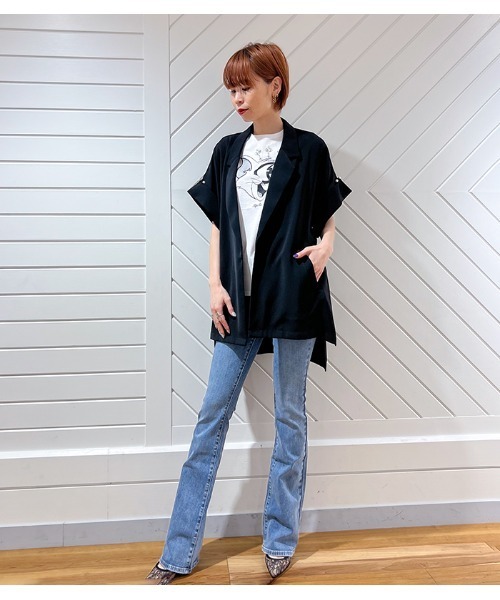 GALENA（ガレナ）の「【GALENA/ガレナ】パールボタンオーバーシルエットハーフスリーブジャケット（テーラードジャケット・レディース・モカ/ブラック・FREE）」の18枚目の写真