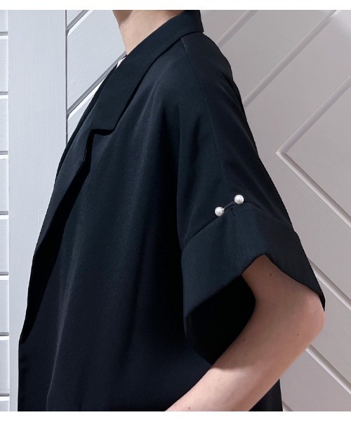 GALENA（ガレナ）の「【GALENA/ガレナ】パールボタンオーバーシルエットハーフスリーブジャケット（テーラードジャケット・レディース・モカ/ブラック・FREE）」の14枚目の写真