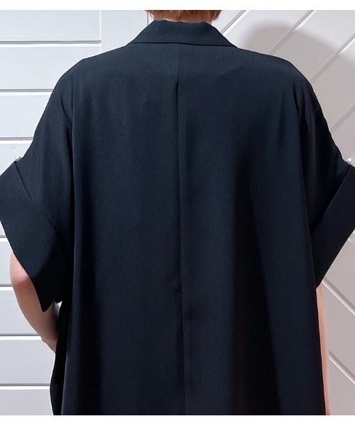 GALENA（ガレナ）の「【GALENA/ガレナ】パールボタンオーバーシルエットハーフスリーブジャケット（テーラードジャケット・レディース・モカ/ブラック・FREE）」の19枚目の写真