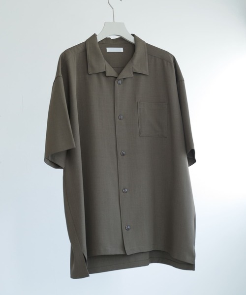 SENSE OF PLACE by URBAN RESEARCH（センスオブプレイスバイアーバンリサーチ）の「『セットアップ対応』『イージーケア』オープンカラールーズシャツ(5分袖)（シャツ/ブラウス・メンズ・ライトカーキ/ピンク/チャコールグレー/ブルー/ブラック/オリーブ/ライトベージュ・SMALL/MEDIUM/LARGE）」の4枚目の写真