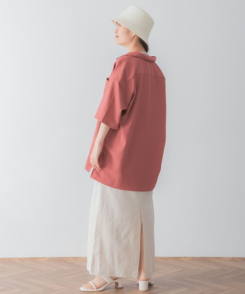 SENSE OF PLACE by URBAN RESEARCH（センスオブプレイスバイアーバンリサーチ）の「『セットアップ対応』『イージーケア』オープンカラールーズシャツ(5分袖)（シャツ/ブラウス・メンズ・ライトカーキ/ピンク/チャコールグレー/ブルー/ブラック/オリーブ/ライトベージュ・SMALL/MEDIUM/LARGE）」の10枚目の写真