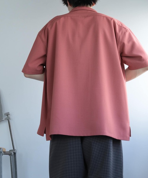 SENSE OF PLACE by URBAN RESEARCH（センスオブプレイスバイアーバンリサーチ）の「『セットアップ対応』『イージーケア』オープンカラールーズシャツ(5分袖)（シャツ/ブラウス・メンズ・ライトカーキ/ピンク/チャコールグレー/ブルー/ブラック/オリーブ/ライトベージュ・SMALL/MEDIUM/LARGE）」の20枚目の写真