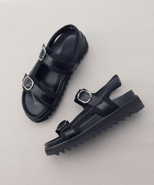 tk.TAKEO KIKUCHI(ティーケータケオキクチ)の「◆【WEB限定】ダブルストラップシャークソールサンダル(サンダル・メンズ・ブラック・55/65/75)」の2枚目の写真