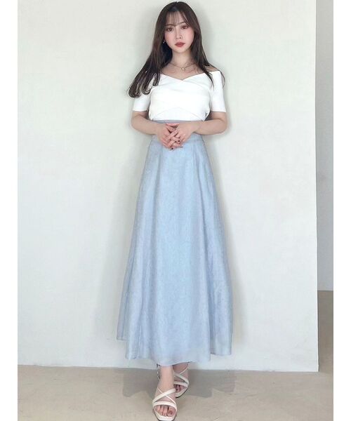 RESEXXY（リゼクシー）の「フロントクロスニットトップス（ニット/セーター・レディース・ホワイト/ブラック/ラベンダー・FREE）」の10枚目の写真