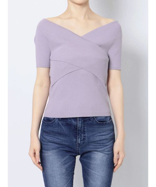 RESEXXY（リゼクシー）の「フロントクロスニットトップス（ニット/セーター・レディース・ホワイト/ブラック/ラベンダー・FREE）」の17枚目の写真