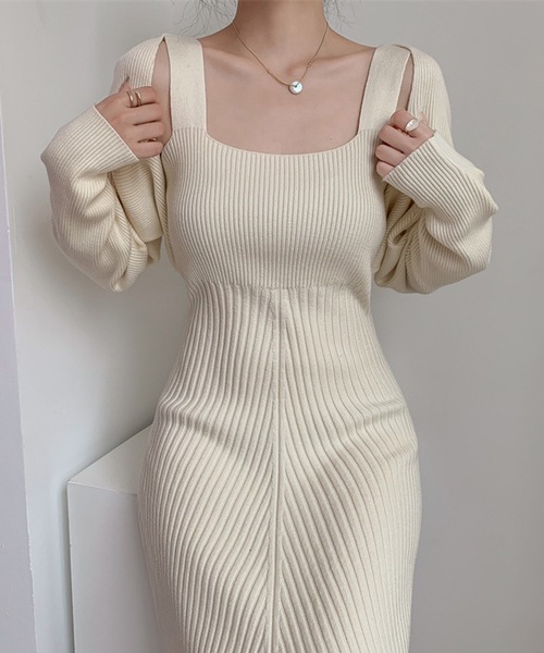 LUGG NAGG(ラグナグ)の「リブニットノースリーブマキシワンピース(ワンピース・レディース・ブラック/モカ/ライム/ベージュ・M)」の14枚目の写真