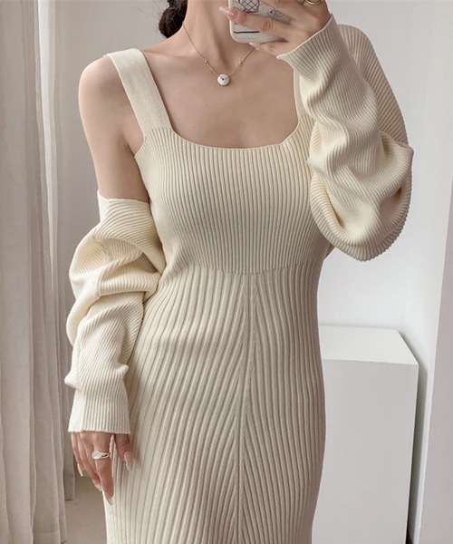 LUGG NAGG(ラグナグ)の「リブニットノースリーブマキシワンピース(ワンピース・レディース・ブラック/モカ/ライム/ベージュ・M)」の16枚目の写真