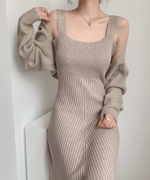 LUGG NAGG(ラグナグ)の「リブニットノースリーブマキシワンピース(ワンピース・レディース・ブラック/モカ/ライム/ベージュ・M)」の17枚目の写真