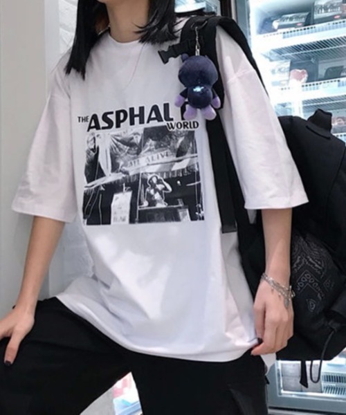 Sibra(シブラ)の「半袖プリントTシャツ(Tシャツ/カットソー・レディース・ブラック/ホワイト・M)」の3枚目の写真