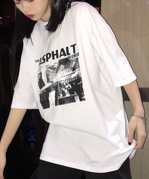 Sibra(シブラ)の「半袖プリントTシャツ(Tシャツ/カットソー・レディース・ブラック/ホワイト・M)」の5枚目の写真