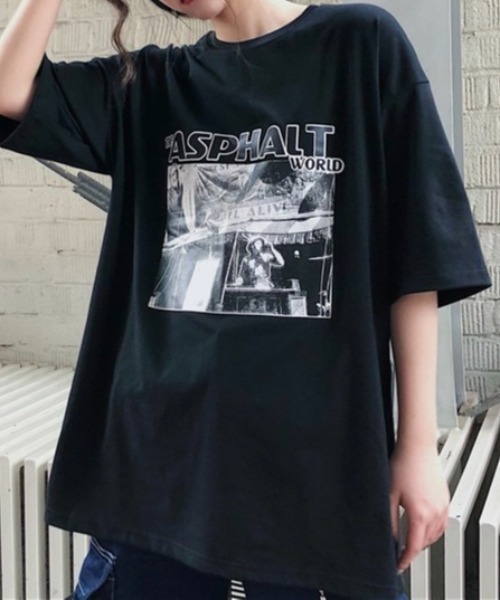 Sibra(シブラ)の「半袖プリントTシャツ(Tシャツ/カットソー・レディース・ブラック/ホワイト・M)」の11枚目の写真