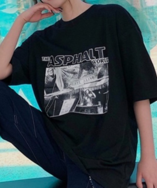 Sibra(シブラ)の「半袖プリントTシャツ(Tシャツ/カットソー・レディース・ブラック/ホワイト・M)」の12枚目の写真