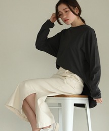 ラウンドヘムロングTシャツ 夏服