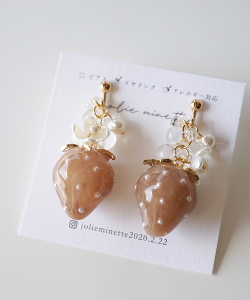 CERCA(チェルカ)の「jolie minette/いちご × バブル イヤリング(イヤリング・レディース・シルバー/ブラック/ブラウン/ゴールド/ベージュ・FREE)」の15枚目の写真