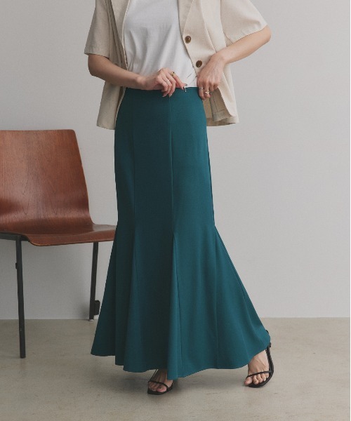 ad thie（アドティエ）の「マーメイド ロング スカート（スカート・レディース・ボルドー/ケリーグリーン/ブラウン/マスタード/イエロー/ブラック/パープル/オレンジ/グリーン/ベージュ・LARGE/MEDIUM）」の5枚目の写真