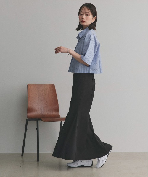 ad thie（アドティエ）の「マーメイド ロング スカート（スカート・レディース・ボルドー/ケリーグリーン/ブラウン/マスタード/イエロー/ブラック/パープル/オレンジ/グリーン/ベージュ・LARGE/MEDIUM）」の12枚目の写真