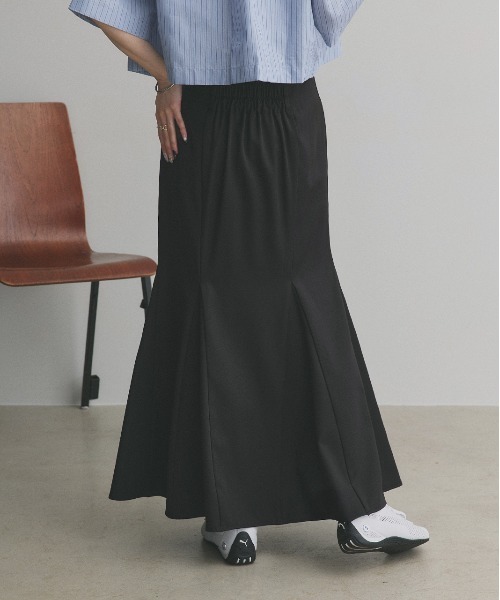 ad thie（アドティエ）の「マーメイド ロング スカート（スカート・レディース・ボルドー/ケリーグリーン/ブラウン/マスタード/イエロー/ブラック/パープル/オレンジ/グリーン/ベージュ・LARGE/MEDIUM）」の14枚目の写真