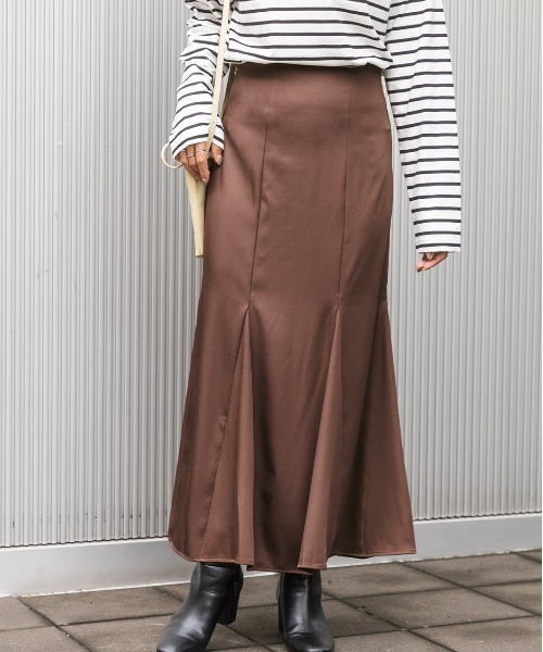 ad thie（アドティエ）の「マーメイド ロング スカート（スカート・レディース・ボルドー/ケリーグリーン/ブラウン/マスタード/イエロー/ブラック/パープル/オレンジ/グリーン/ベージュ・LARGE/MEDIUM）」の18枚目の写真