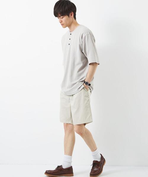 green label relaxing（グリーンレーベルリラクシング）の「カノコスムース ヘンリーネック Tシャツ（Tシャツ/カットソー・メンズ・ダークグレー/ライトグレー/ワインレッド・S/M/XL/L）」の14枚目の写真