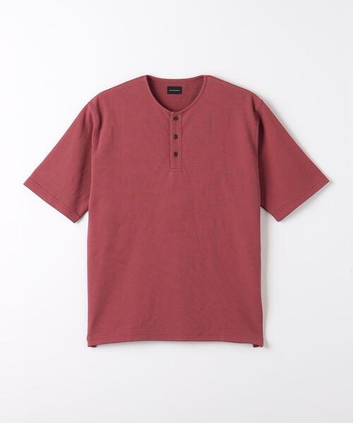 green label relaxing（グリーンレーベルリラクシング）の「カノコスムース ヘンリーネック Tシャツ（Tシャツ/カットソー・メンズ・ダークグレー/ライトグレー/ワインレッド・S/M/XL/L）」の22枚目の写真