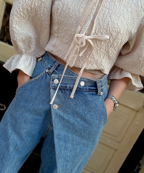 デザインワイドデニム デニム ワイドストレートパンツ （デニムパンツ）｜TOMORROWLAND