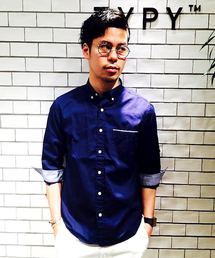 CIAOPANIC TYPY | 綿麻ピンOX7分BDシャツ(シャツ/ブラウス)