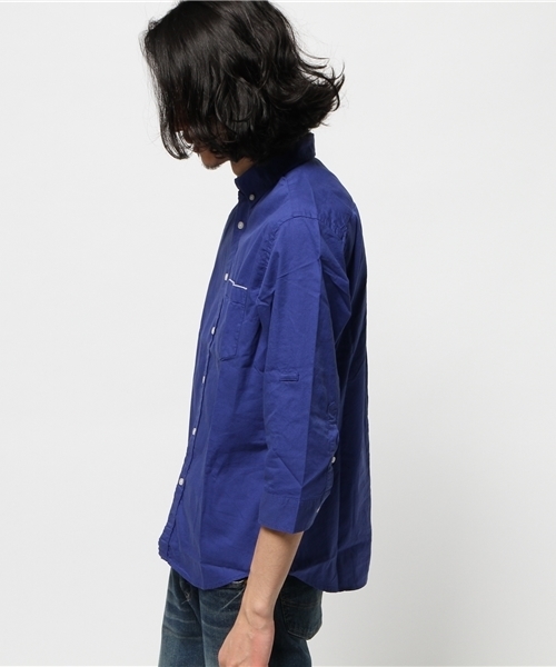 CIAOPANIC TYPY（チャオパニックティピー）の「綿麻ピンOX7分BDシャツ（シャツ/ブラウス・メンズ・ホワイト/ネイビー/イエロー/ブルー・SMALL/MEDIUM/LARGE）」の6枚目の写真